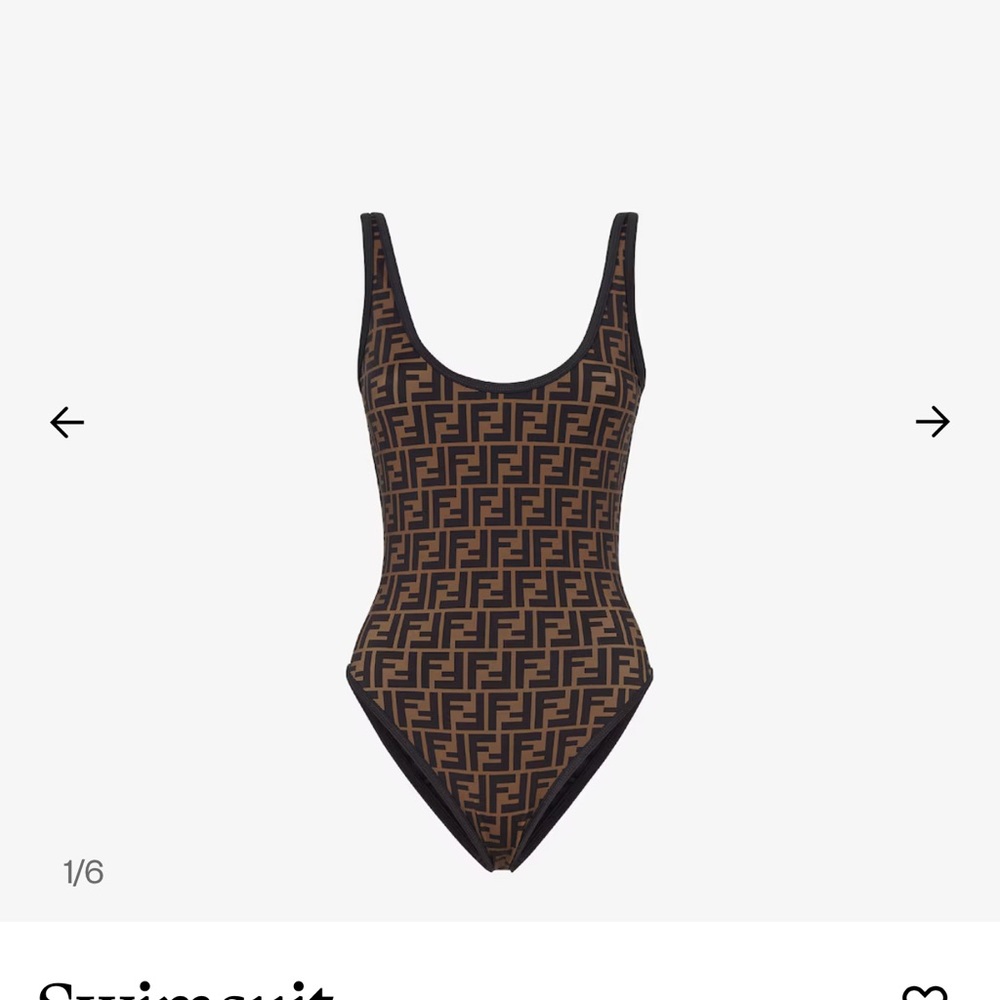 Fendi Brown FF Monogram One-Piece Swimsuit